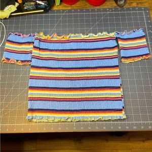 Colorful Striped Crop Top